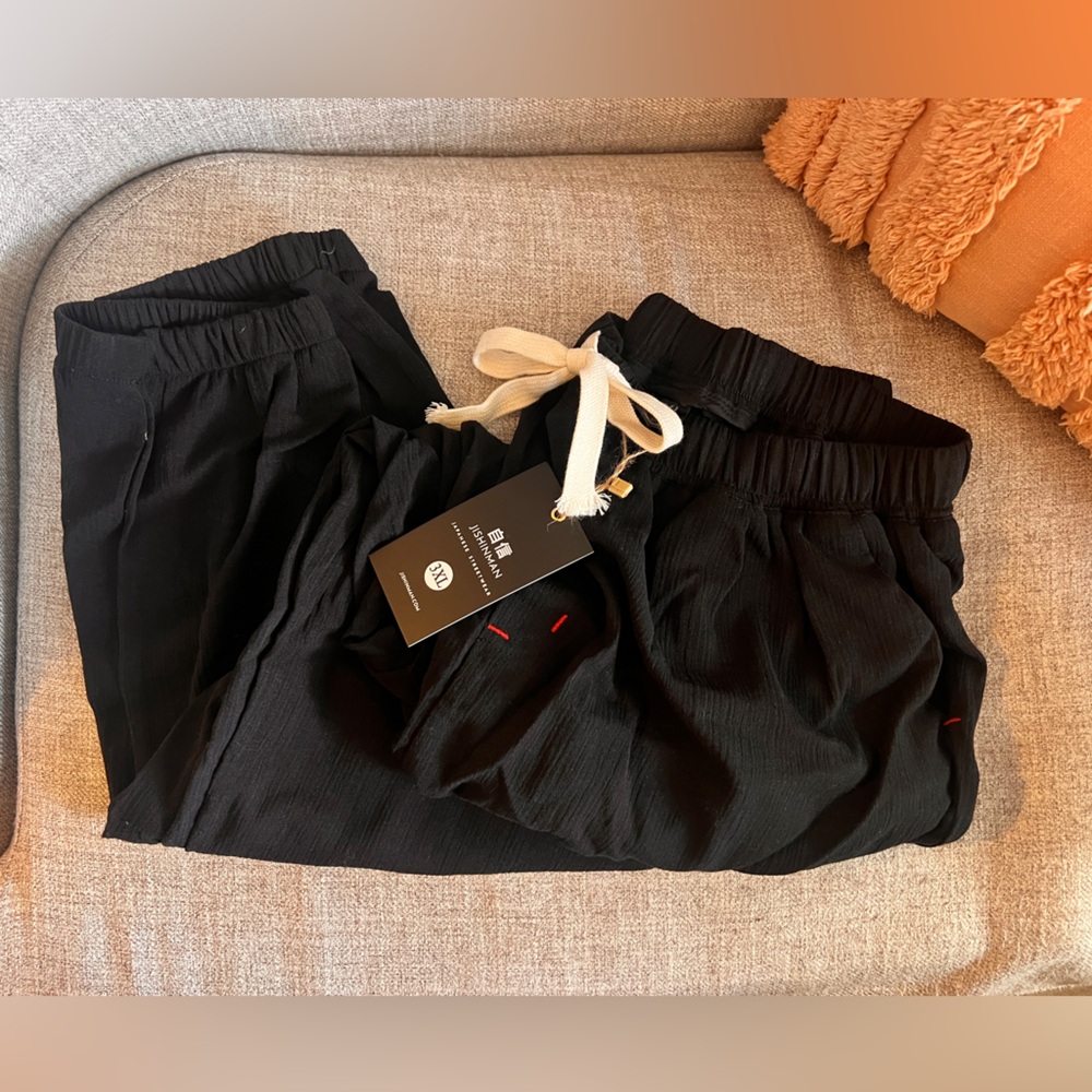 Jishinman brand Men’s Shinbō harem pants US large Black color